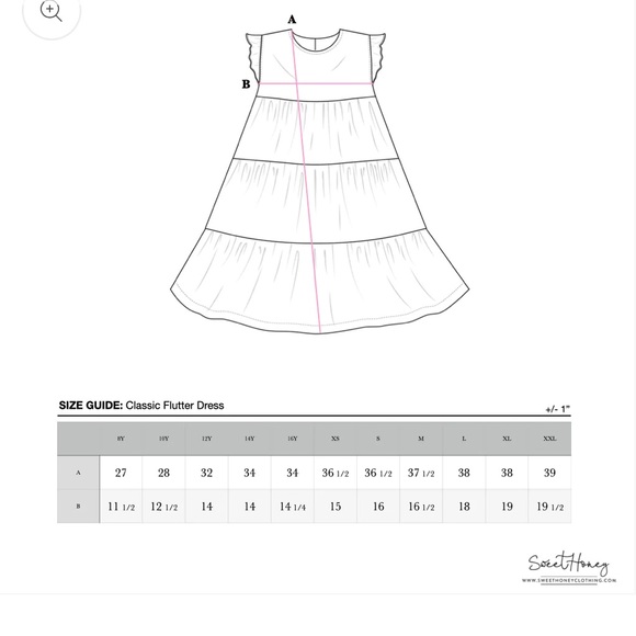 NWT Sweet Honey Classic Flutter Dress – Blue Petals - Picture 8 of 9